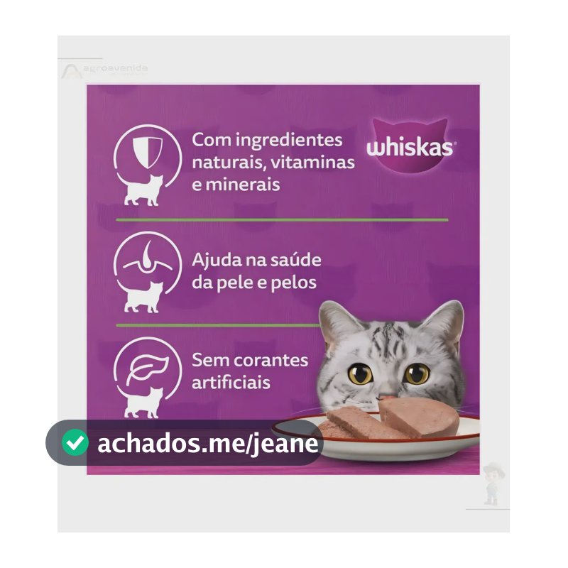 Whiskas Patê Alimento Úmido Gato Sabor Atum Kit 4 Latas 1.16kg