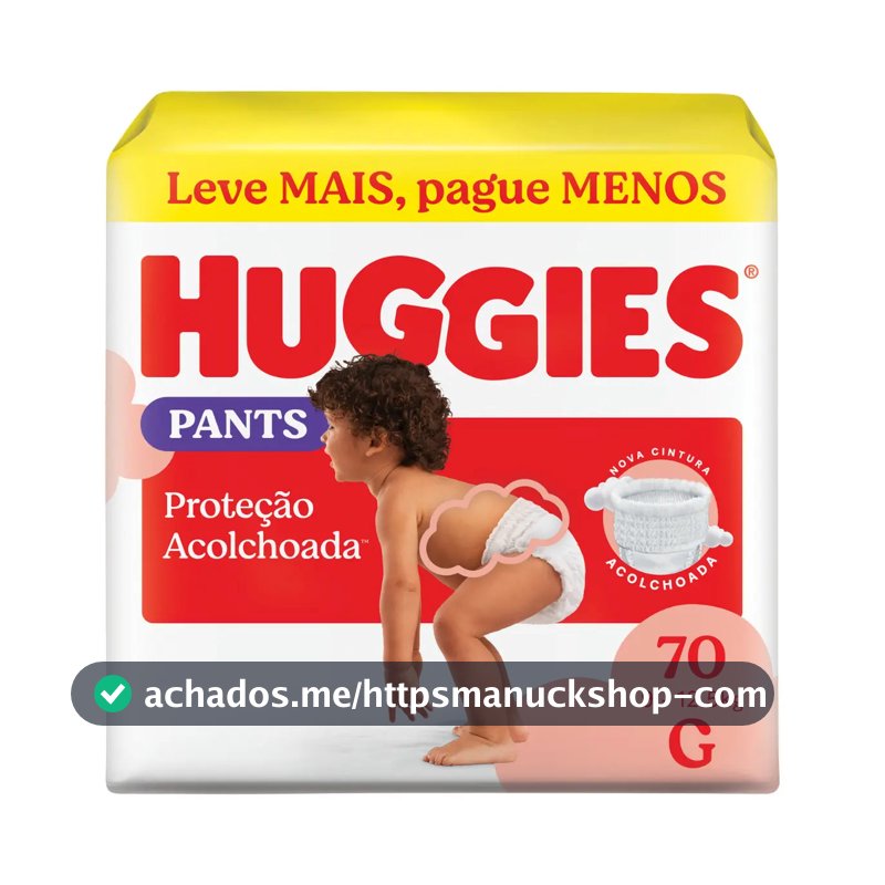 Huggies Fralda Pants Roupinha Proteção Acolchoada G - 70 Un