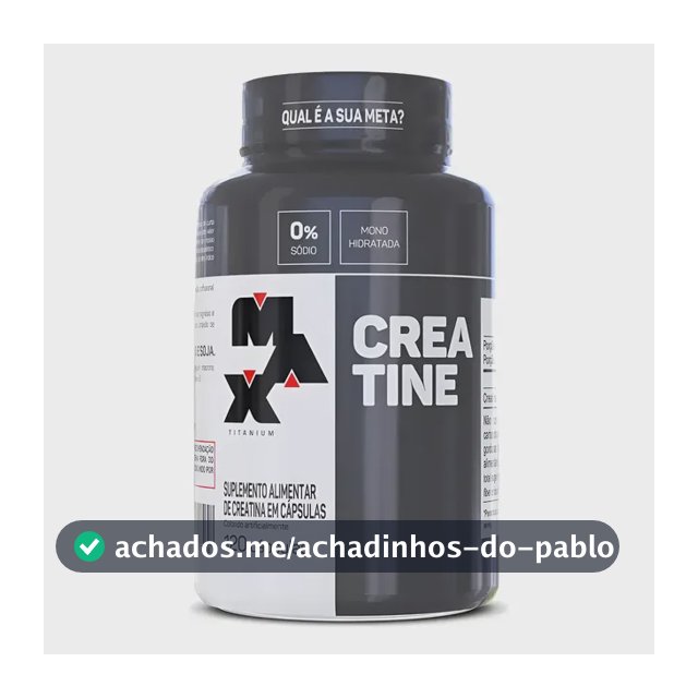 Creatina Max Titanium monohidratada micronizada pura em cápsula Sem sabor de 120 un