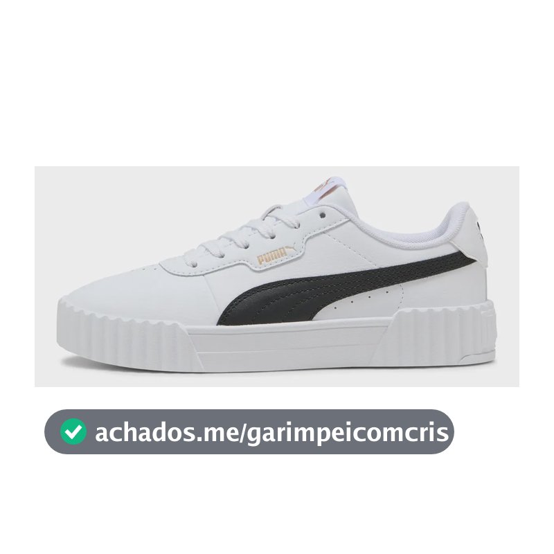 Tênis Feminino Carina 3.0 Casual Classico Original Puma Branco/preto Liso 36