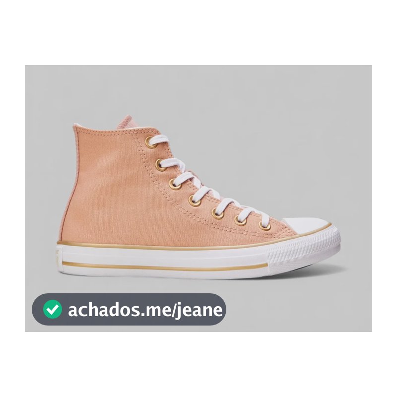 Tênis Converse Feminino Largo Lisa Taylor Ct2833 Longo T Nude Rosa/branco/ouro Liso 38 Br