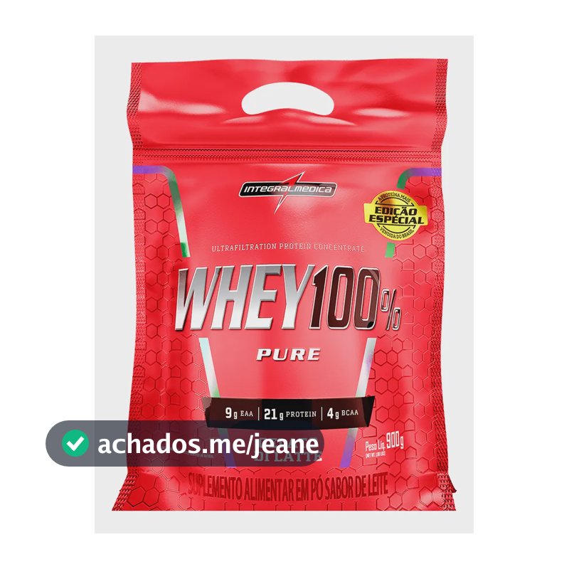 Suplemento Whey 100% Pure Gelato Refil 900g Integralmédica Gelato Di Latte