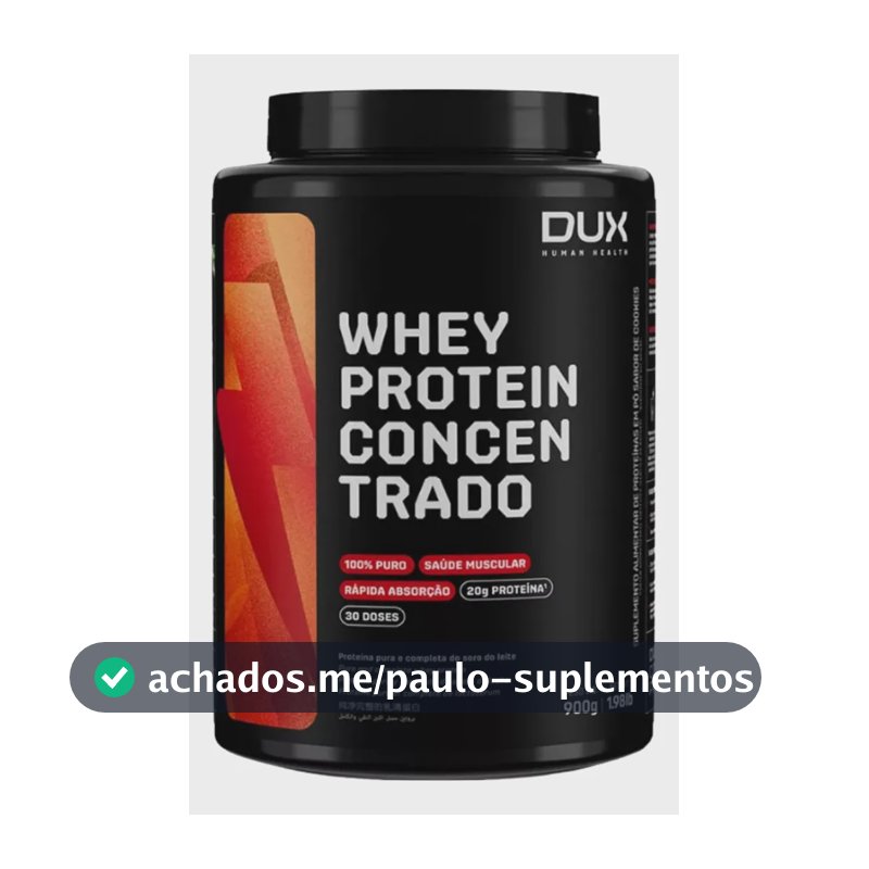 Whey Protein Concentrado Pote 900g Dux Nutrition  Chocolate Chocolate