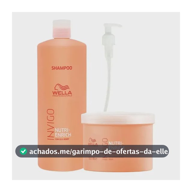 Kit Wella Nutri Enrich Shampoo 1000ml + Máscara 500ml Invigo