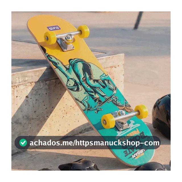 Skate Completo Action Kit De Proteções Semi Profissional Amarela Inox