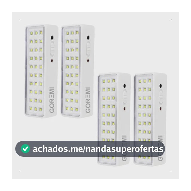 4 Luminária Emergência Lâmpada 30 Leds Recarregável Bivolt Branco-frio