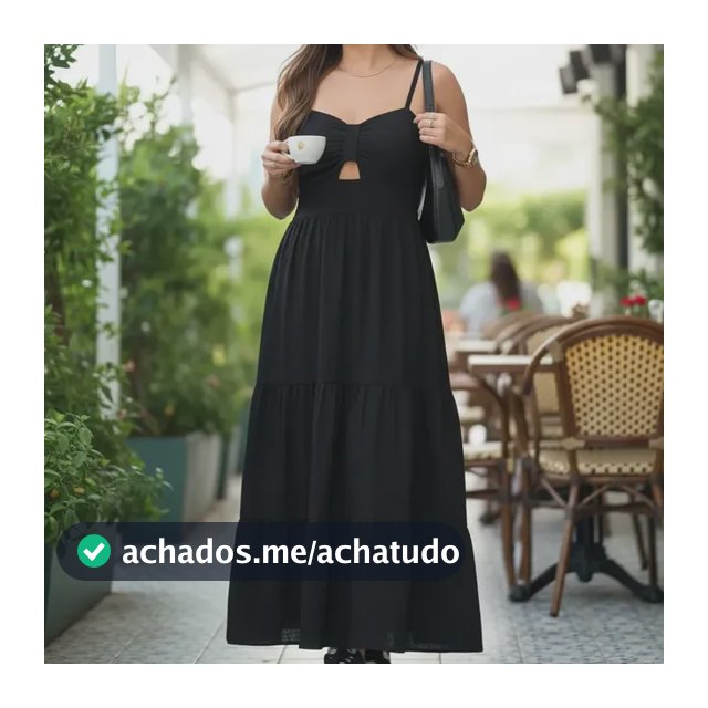 Vestido Midi Feminino Veste Super Bem Crepe E Viscose