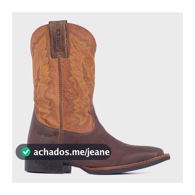 Bota Dgo Texana Masculina Couro Legítimo Bico Quadrado