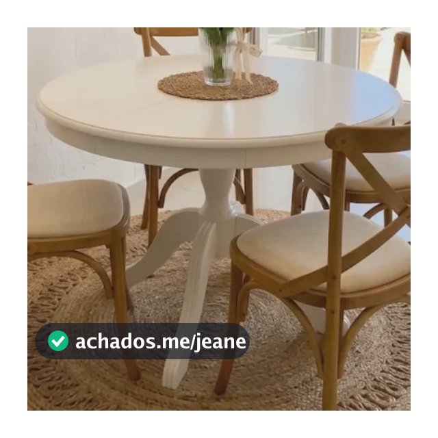 Mesa De Jantar Redonda Rústica Madeira Maciça 4 Lugares Mel Branco