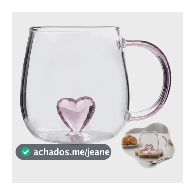 Caneca Vidro 3d Coração 350ml Borossilicato