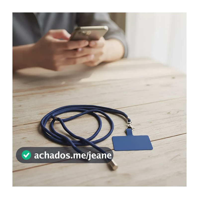 Cordão De Celular Mão Reforçado Anti-queda Ajustável Premium Azul