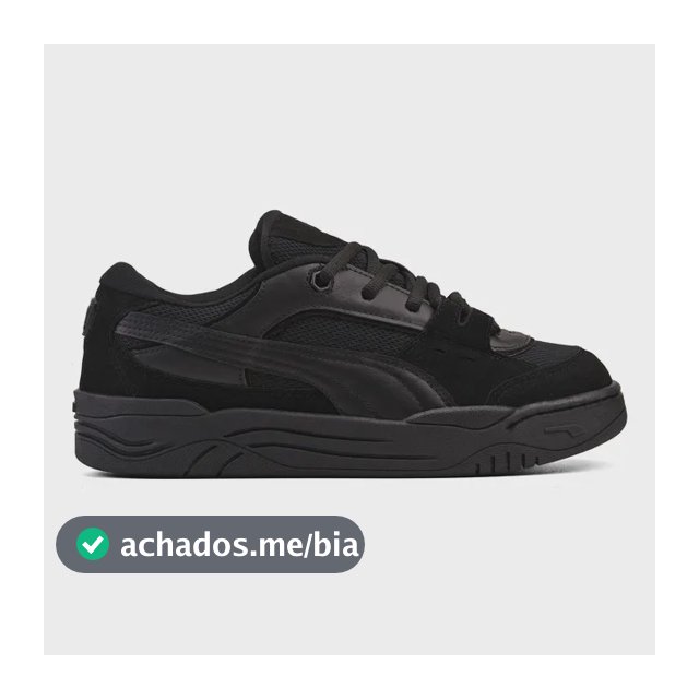 Tênis Puma 180 Skate Robusto Confortável Macio Camurça Black