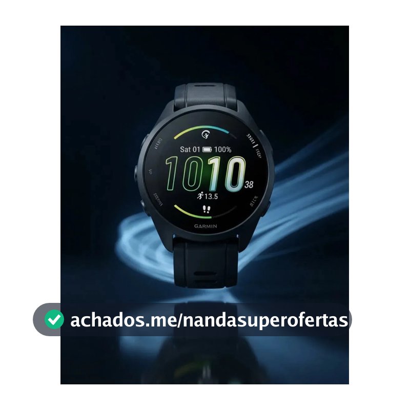 Relógio Garmin Forerunner 165 Smartwatch Gps Amoled 43mm Preto Lisa Cinza Ardósia