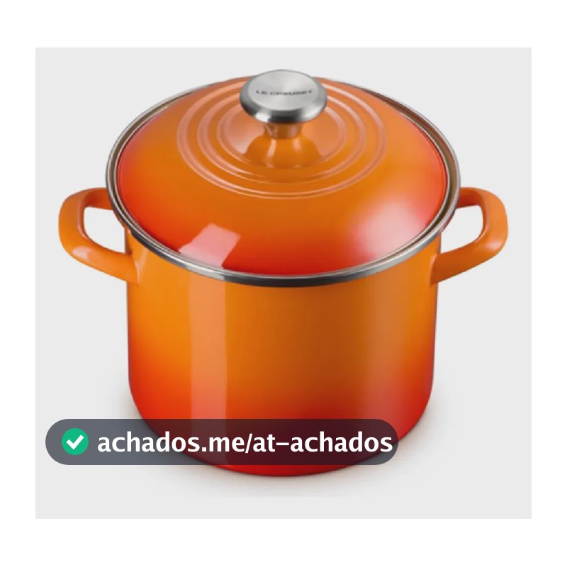 Stockpot Le Creuset 7,6l 22cm Aço Esmaltado Laranja Com Puxador Inox