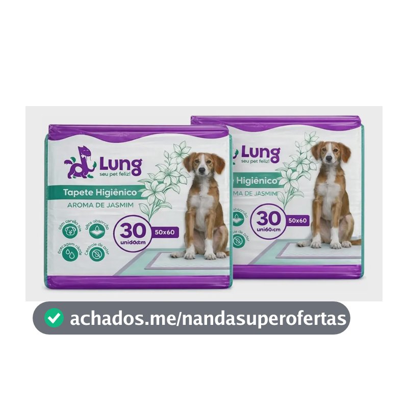 Kit 2 Tapete Higiênico 50x60 30un Aroma Jasmim Cachorro Pet
