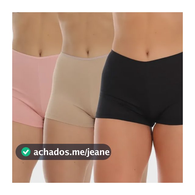 Kit 3 Short Segunda Pele Anagua Short Íntimo Curto Feminino