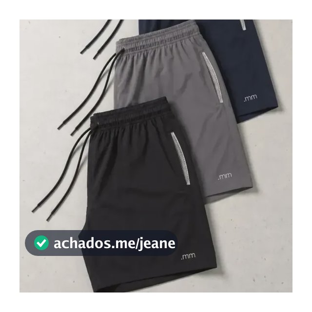 Kit 3 Bermuda Masculina Plus Size Tactel Elastano Academia Preto Cinza E Marinho Liso G3
