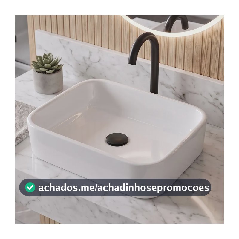 Cuba P/ Banheiro Lavabo Rectangular De Apoio Sobrepor Branco Brilhante Ache Aqui Lar