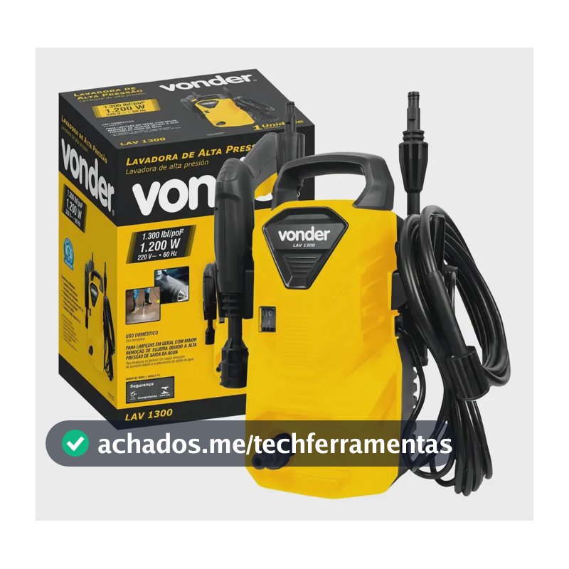 Lavadora Alta Pressão Potente 1200w Lava Carro Moto Calçada Amarelo 220v 60 Hz