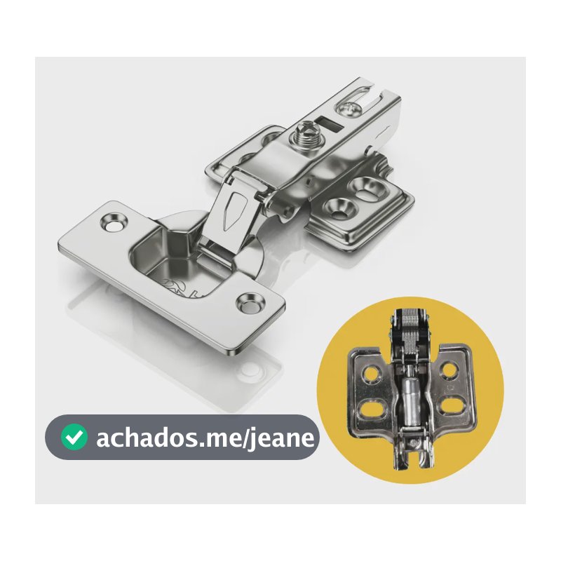 Kit 10 Dobradiças Reta Amortecedor Porta Armário 35mm - Hd