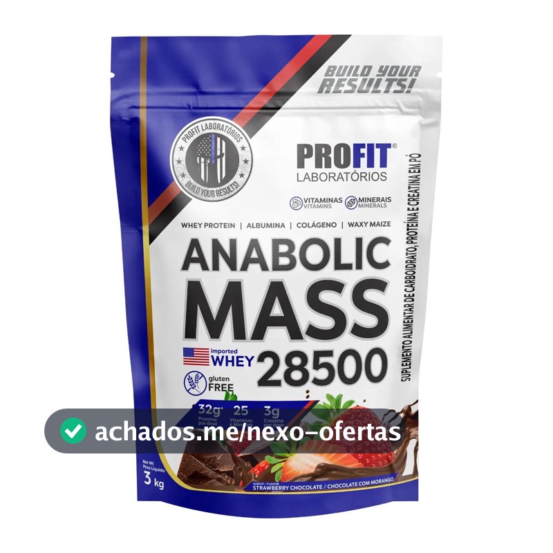 Anabolic Mass 28500 3kg Suplemento Profit Labs Sabor Sensação