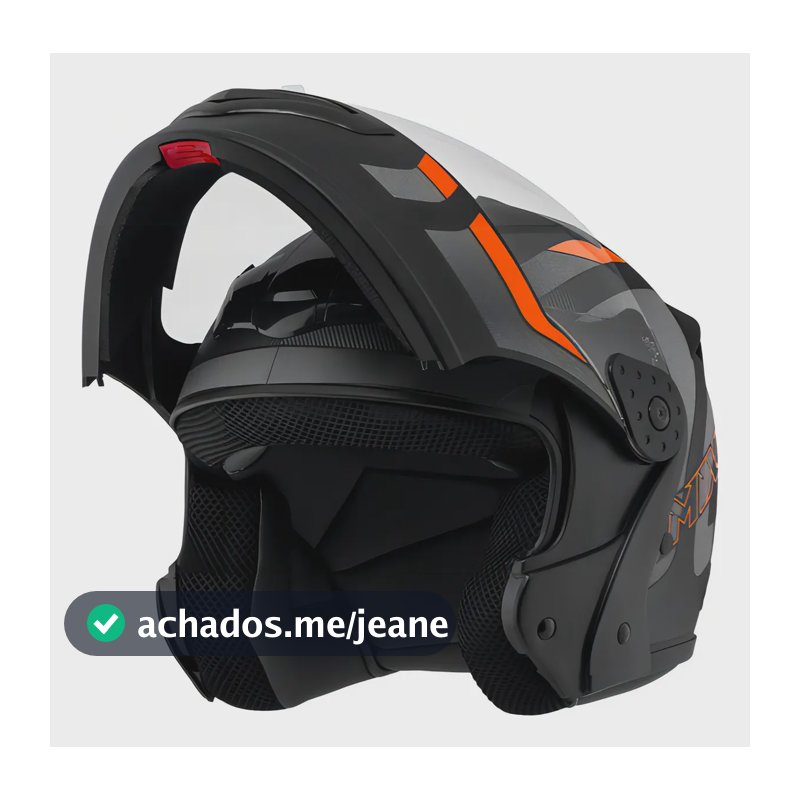 Capacete Robocop Escamoteável Fechado Mixs Gladiator Delta S Cor Cinza Laranja Fosco Tamanho do capacete 58