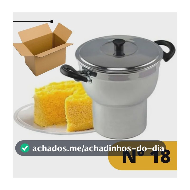 Bs Aluminio Cuscuzeira De Aluminio Panela Grande N°18 Queima De Estoque Cor Prateado