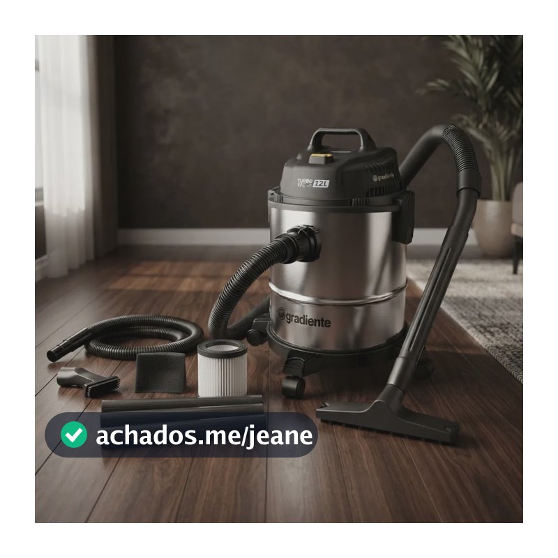 Aspirador De Pó E Água Inox 12l Gradiente Prata/preto 220v