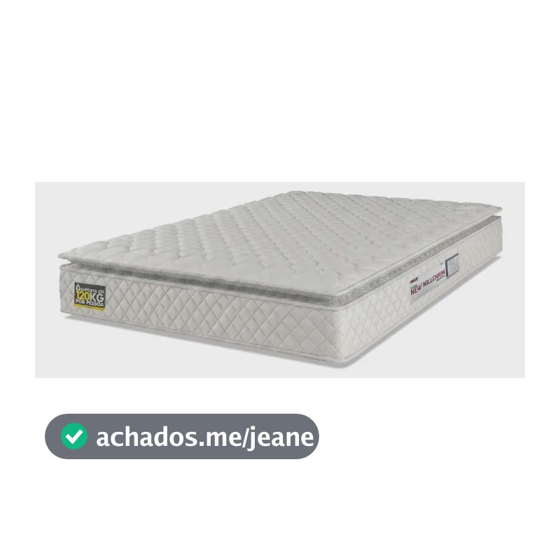 Colchão Casal Espuma D33 Pillow Top New Millenium Branco