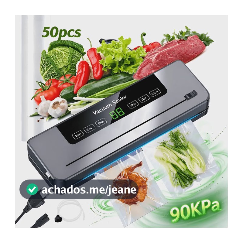 Seladora A Vácuo Alimentos 90kpa 6 Em 1 Portátil Embaladora 110-220v
