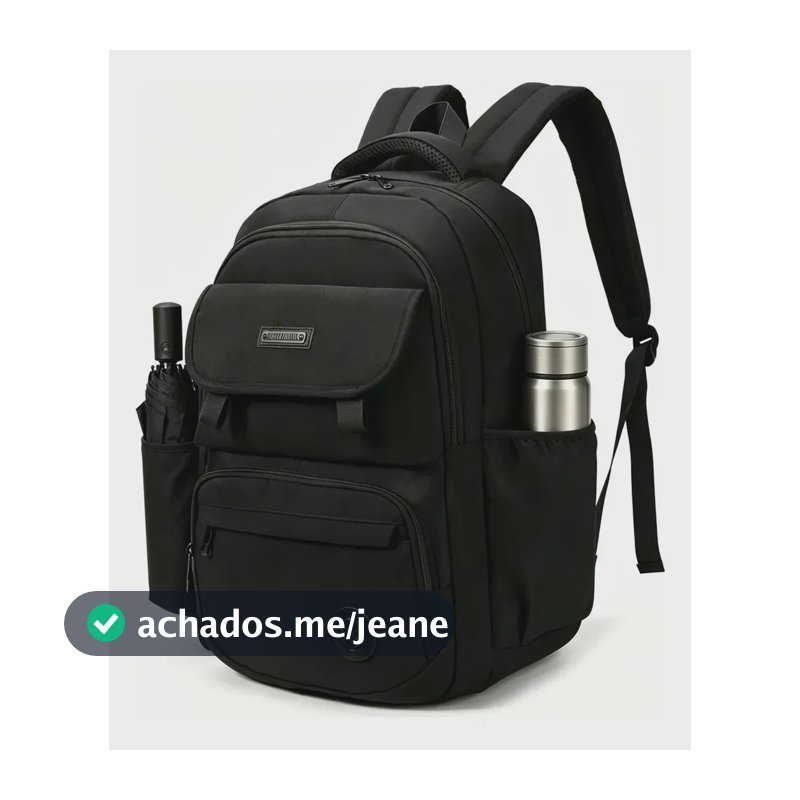 Mochila Reforçada E Impermeável Para Viagem Mochila Preto Liso