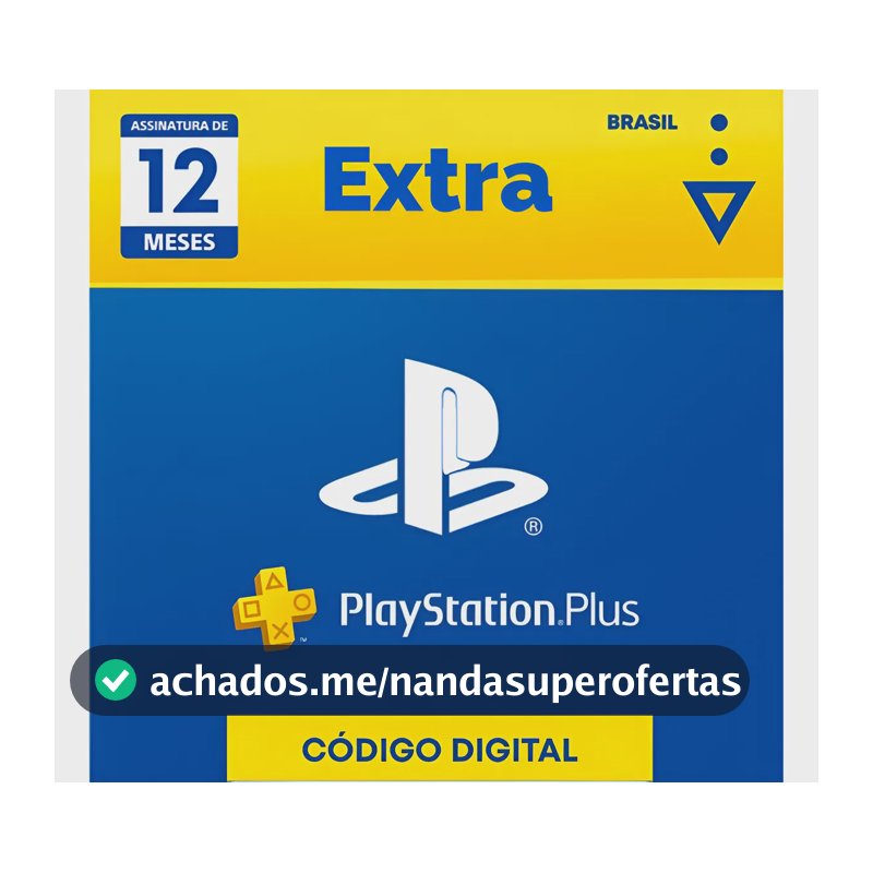 Cartão Playstation Plus 12 Meses Extra Brasil Físico BR