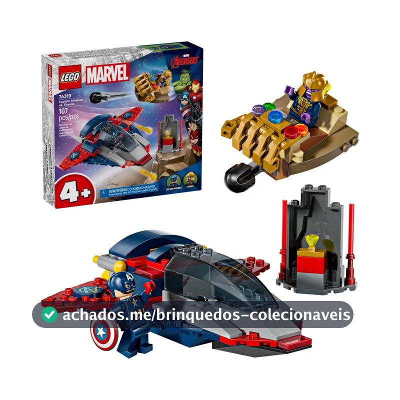 Blocos de Montar Capitão América contra Thanos 76319 com 107 Peças Lego
