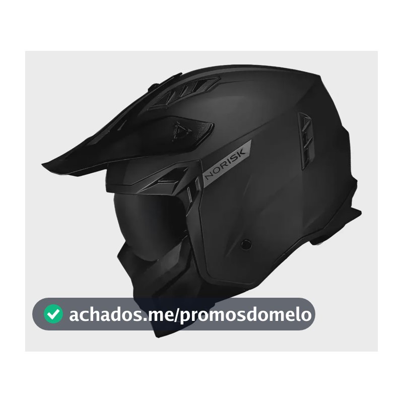 Capacete Norisk Darth 2 preto fosco multimodular tamanho 59 60 para moto