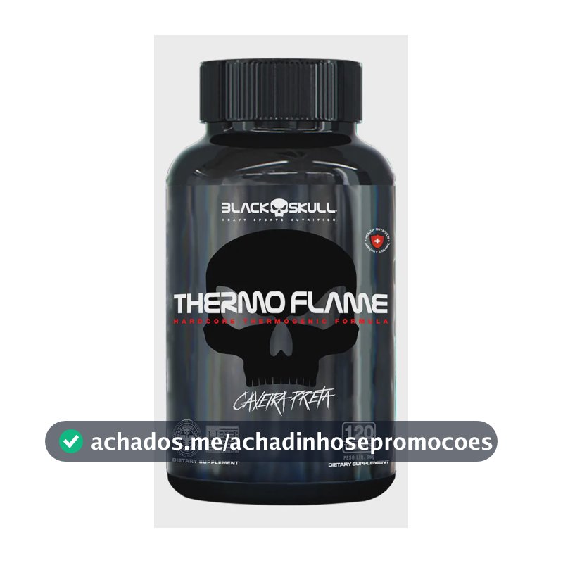 Cafeína Black Skull Caveira Preta Thermoflame em tabletes Sem sabor de 120 un