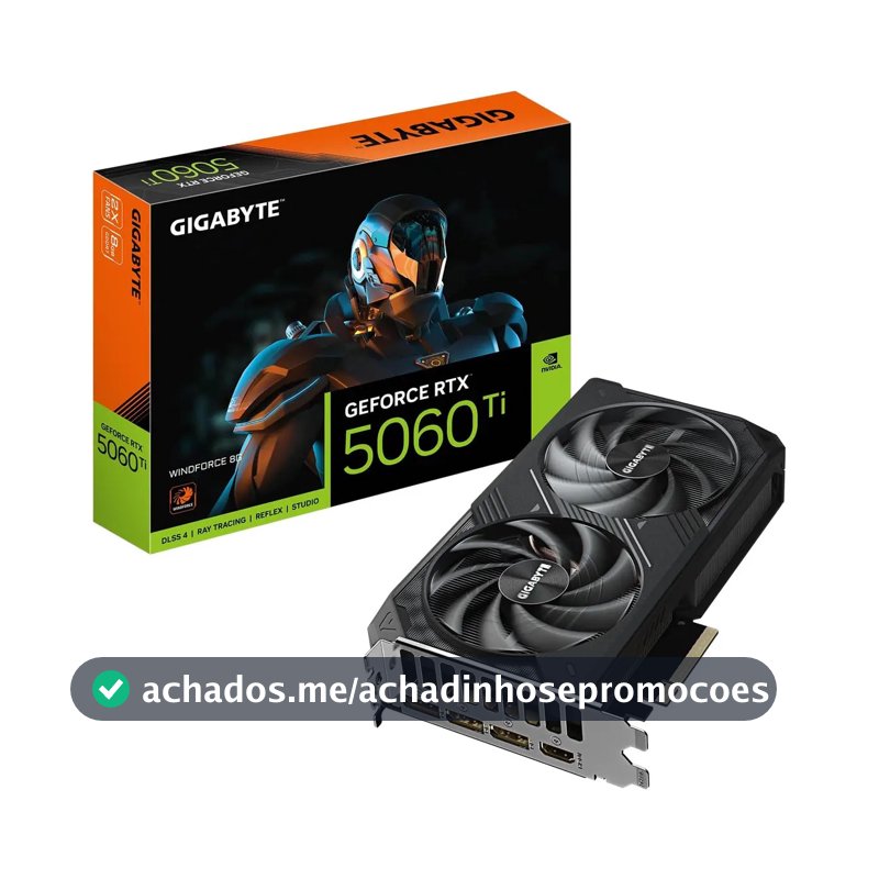 Placa De Vídeo Gigabyte Rtx 5060 Ti Windforce 2x 8gb Gddr7