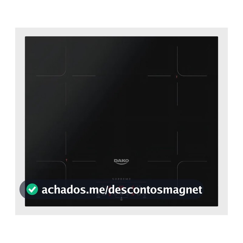 Cooktop de Indução 4 Bocas Dako Supreme Preto com Trava de Segurança