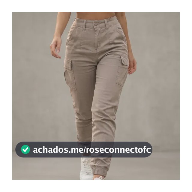 Calça Cargo Jogger Jeans Feminina Cintura Alta Com Lycra