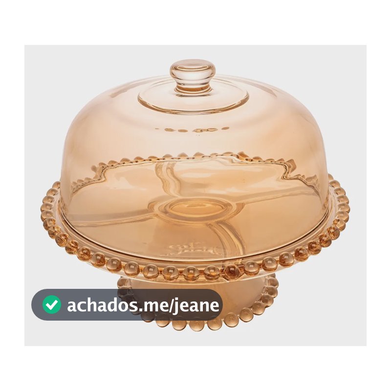 Prato Para Bolo Pearl Cristal Âmbar 31cm x 25cm – Wolff