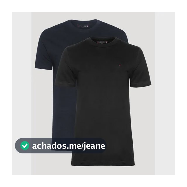 Camisetas Tommy Hilfiger Preta/marinho 2un - Original