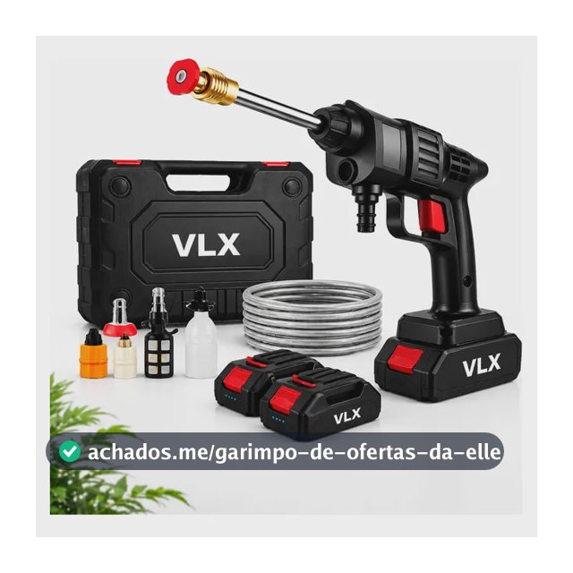 Lavadora Lava Jato Portátil De Alta Pressão Com 2 Baterias Preto 127/220v
