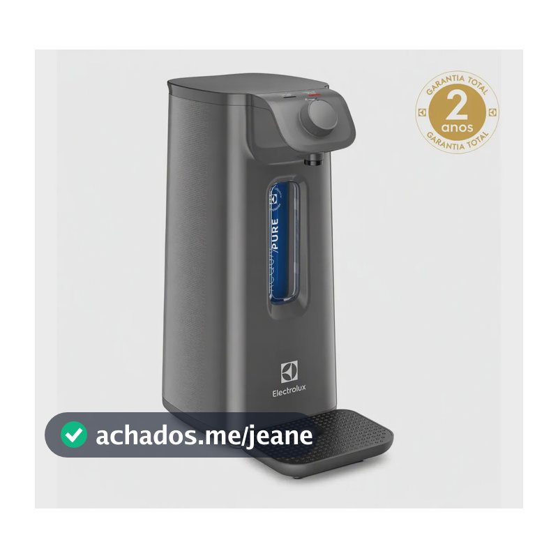 Purificador de Água Electrolux Natural Filtro Refil Compacto Tecnologia Acqua Pure Alta Filtragem 6 meses 3000 litros Design Moderno não necessita energia fixação parede ou mesa/balcão PN10X - Cinza
