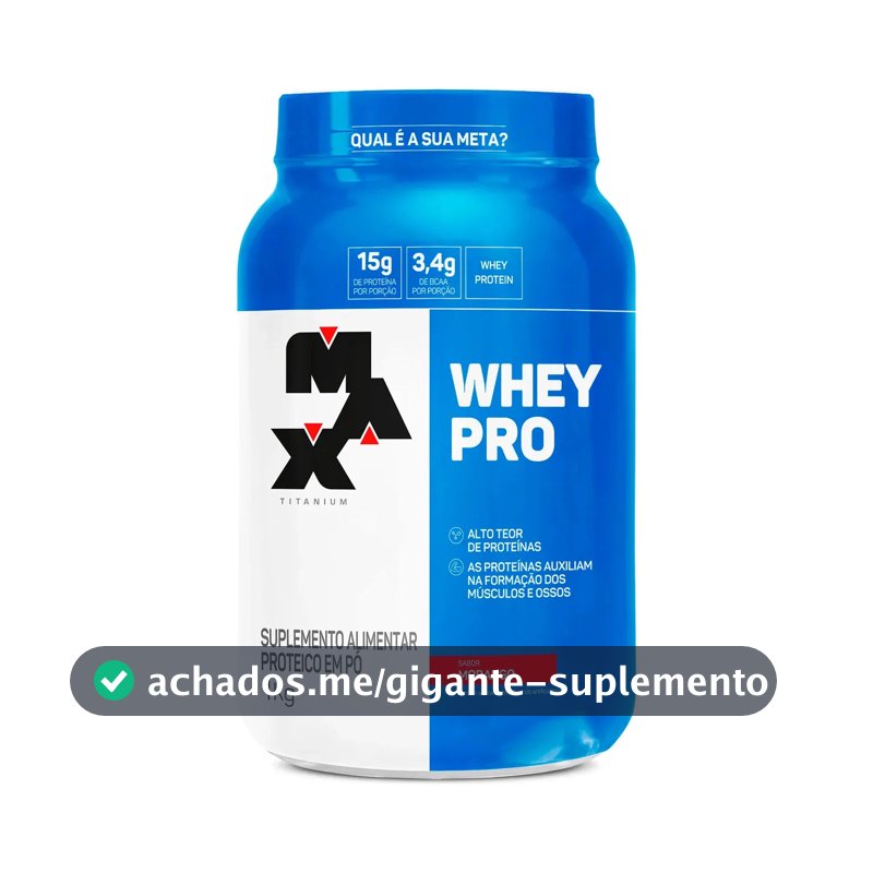 Proteína Max Titanium Whey Pro Concetrado em pó sabor Morango x 1kg