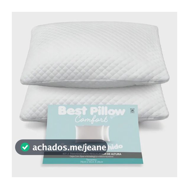 Kit 2 Travesseiros M Casa Altura Regulável 70x50cm Antialérgico