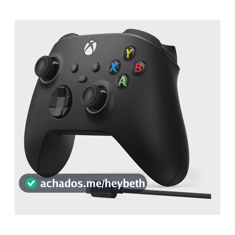 Controle Microsoft Xbox Sem Fio Carbon Black Preto