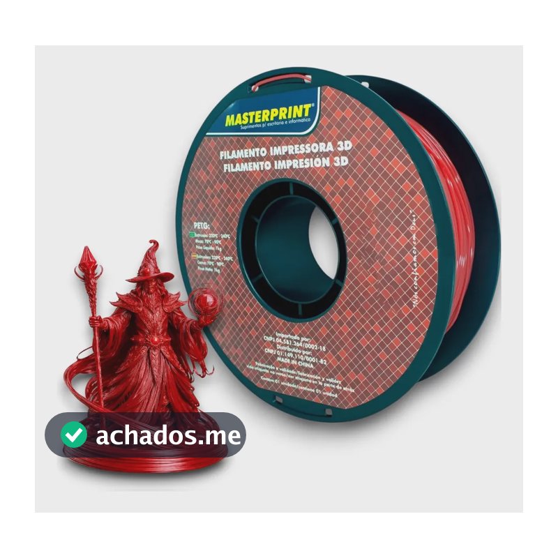 Filamento Impressora 3d Masterprint Petg 1.75mm 1kg Vermelho