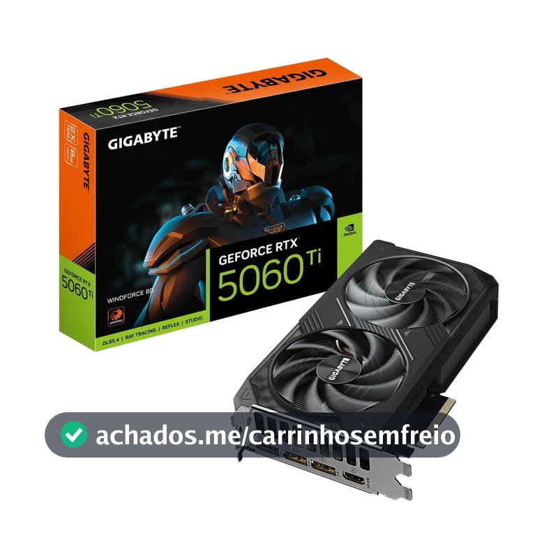 Placa De Vídeo Gigabyte Rtx 5060 Ti Windforce 2x 8gb Gddr7