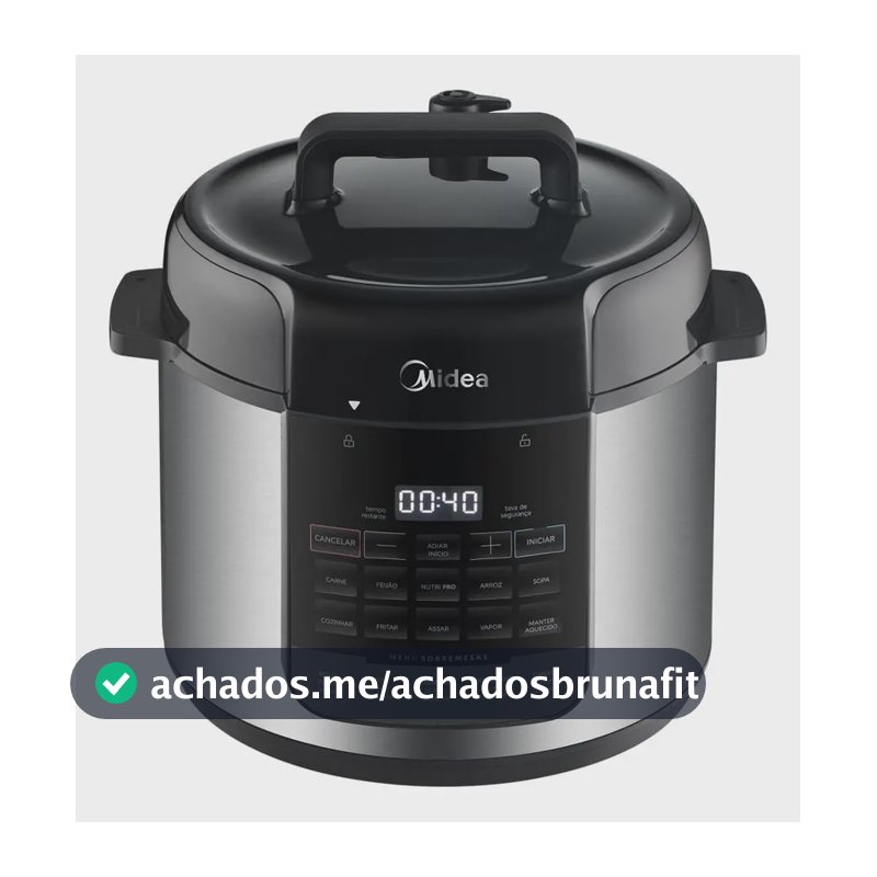 Panela De Pressão Elétrica 5l Nutripro Inox Midea Cor Cinza