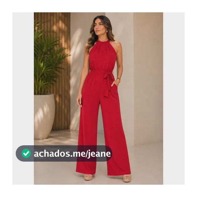 Macacão Longo Sofisticado Básico C Bolso Ajustável Pantalona