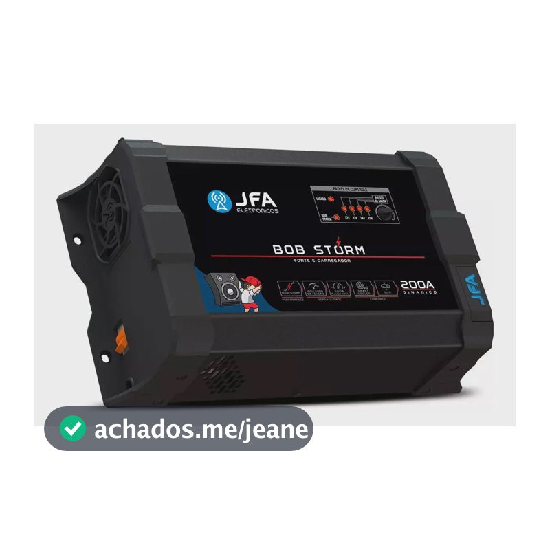 Fonte Automotiva JFA Storm 200A Bivolt para Caixas Bob 3800W SEM Bateria
